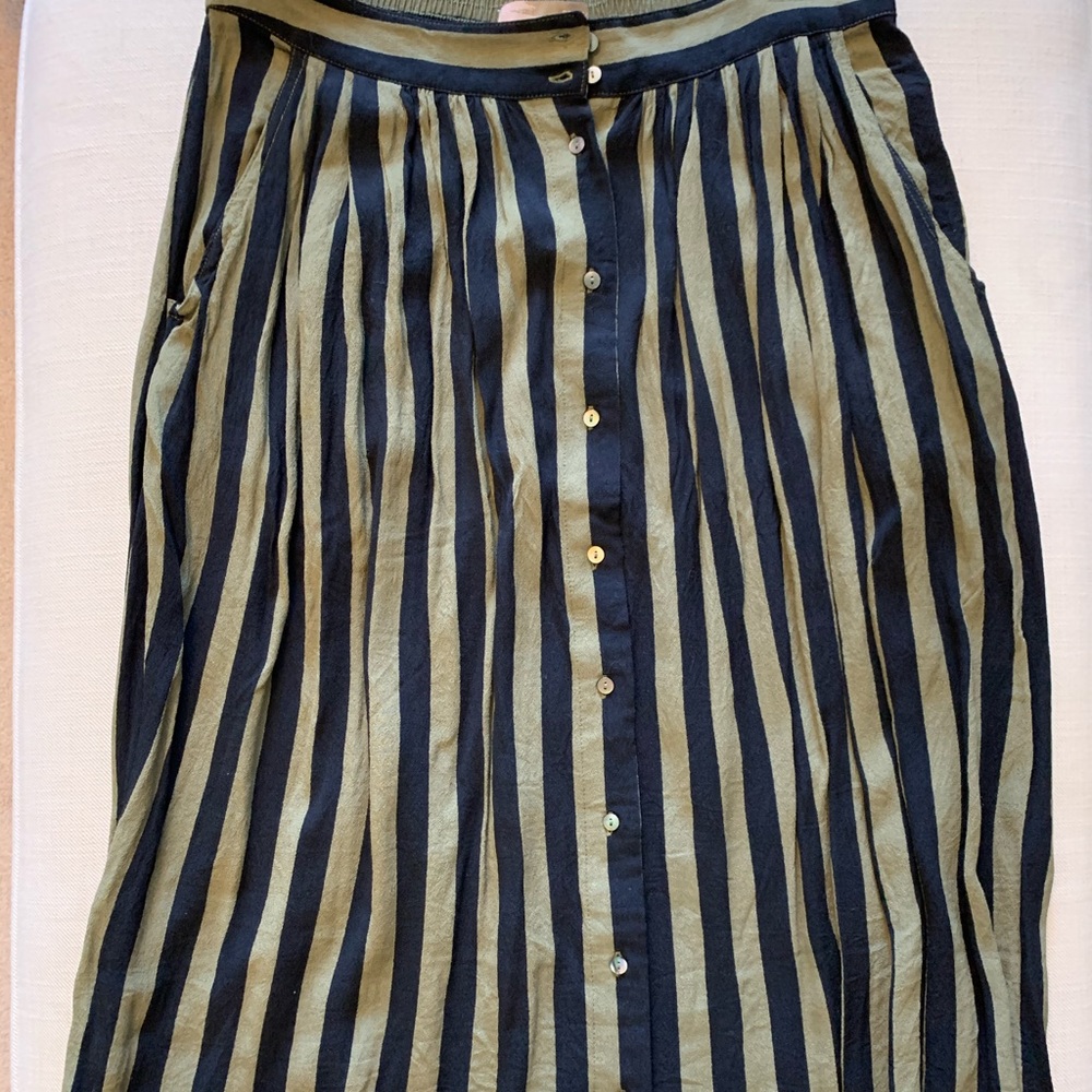 Forever 21 Olive/Black Striped Skirt